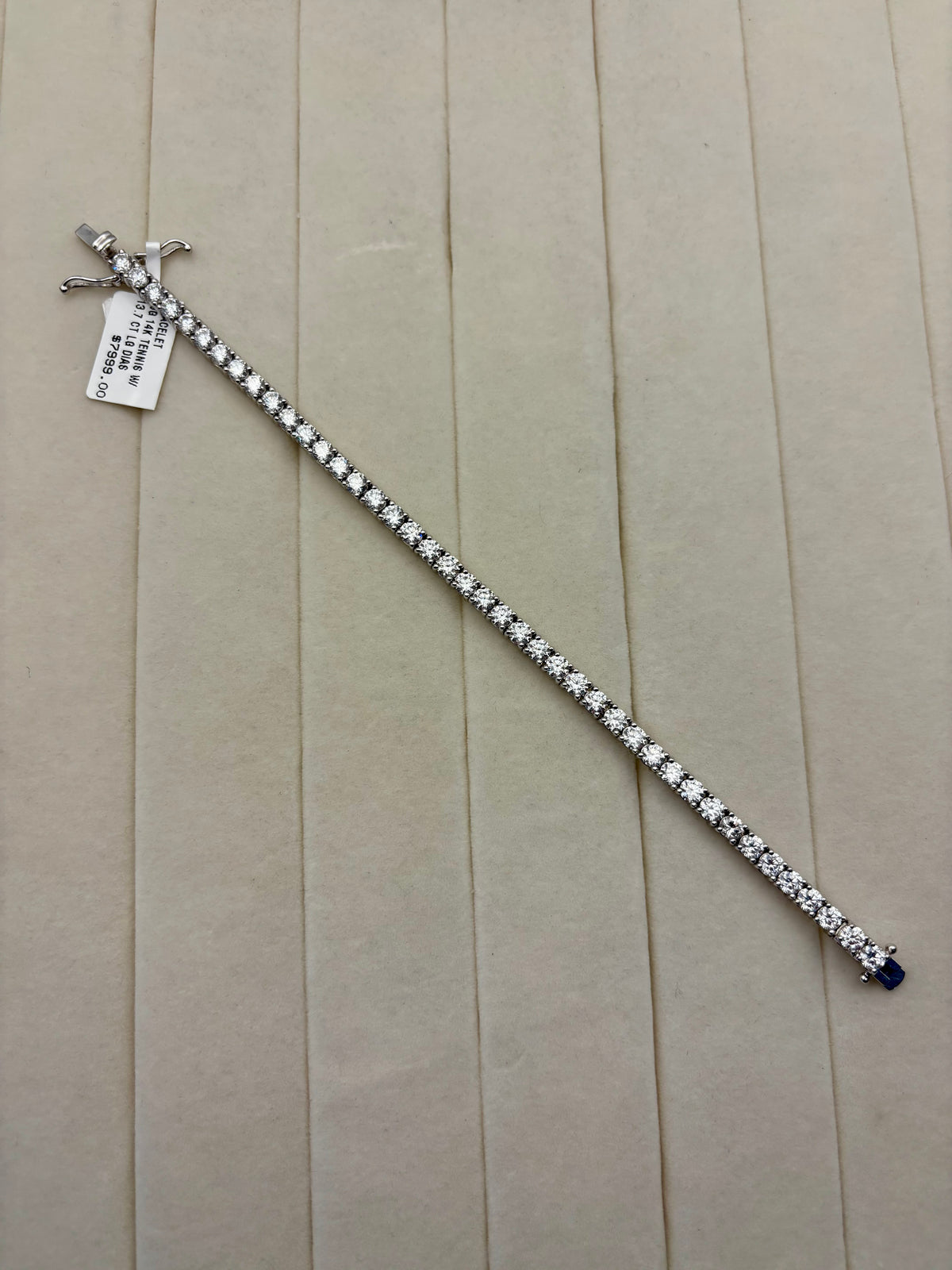 14k White Gold Lab Grown Diamond Tennis Bracelet