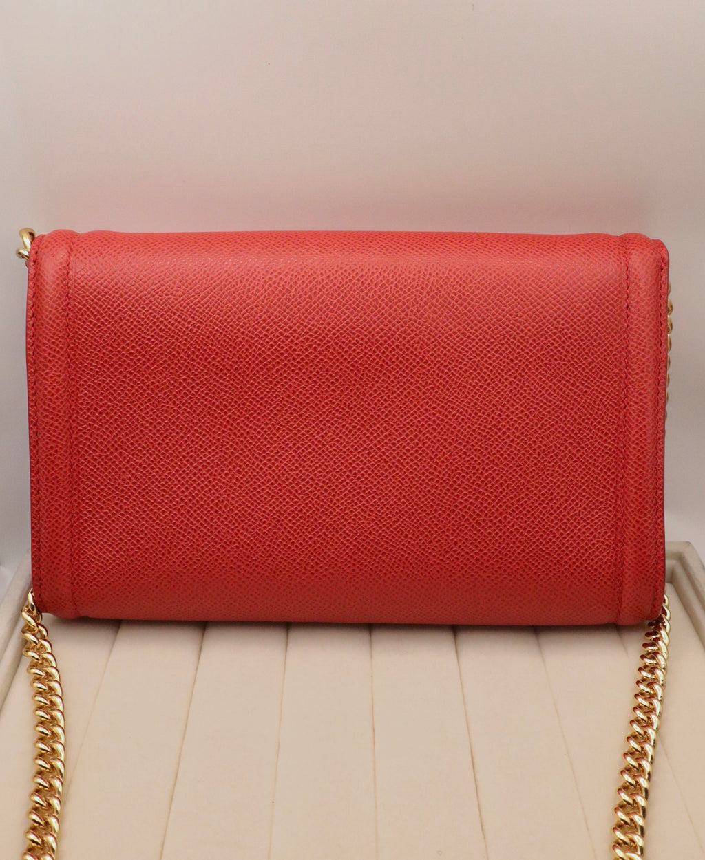 Salvatore Ferragamo Red Textured Leather Vara Crossbody Purse