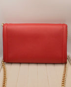 Salvatore Ferragamo Red Textured Leather Vara Crossbody Purse