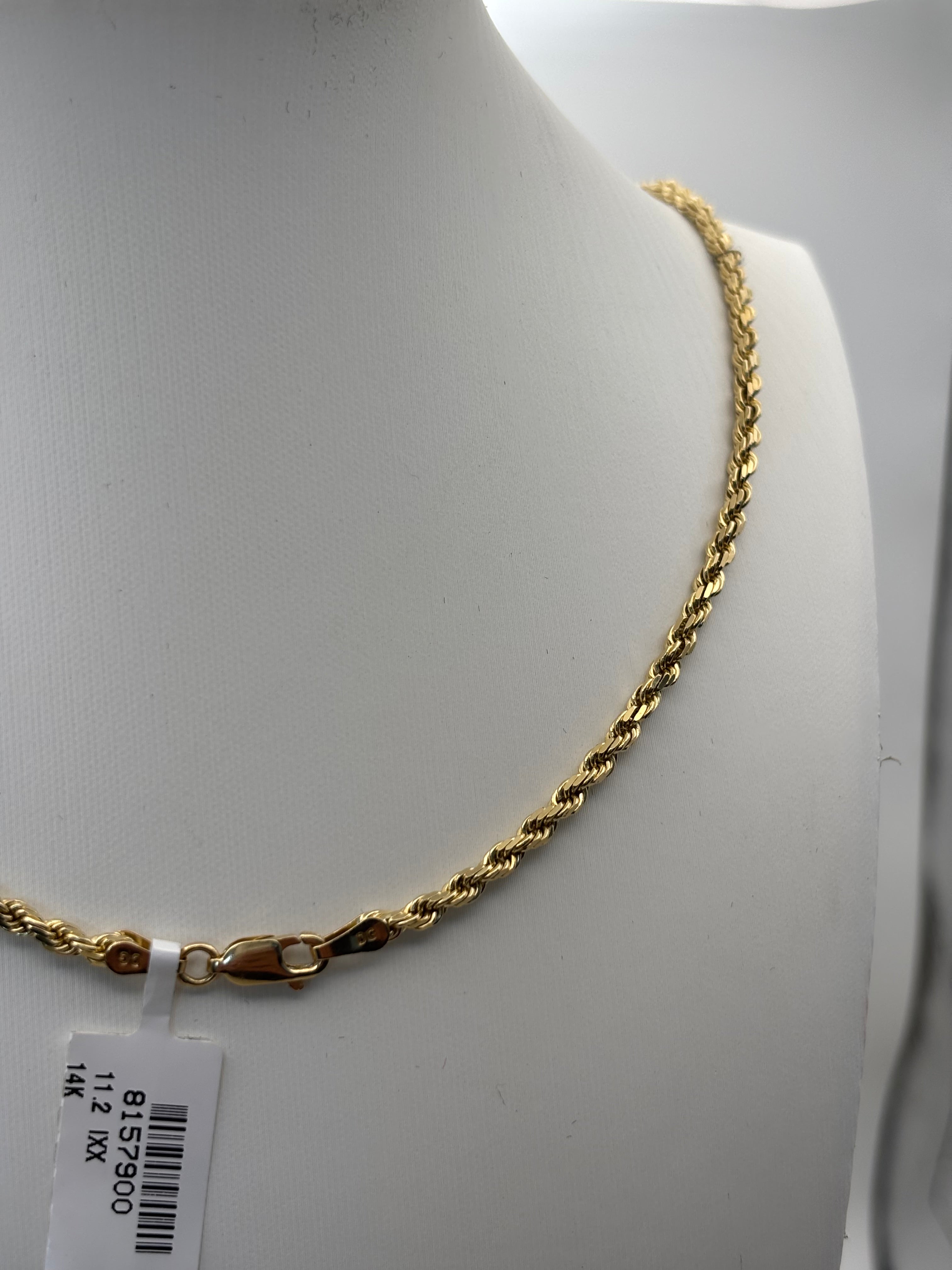 14k Yellow Gold Rope Chain