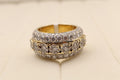 14k Yellow Gold Cluster Diamond Ring