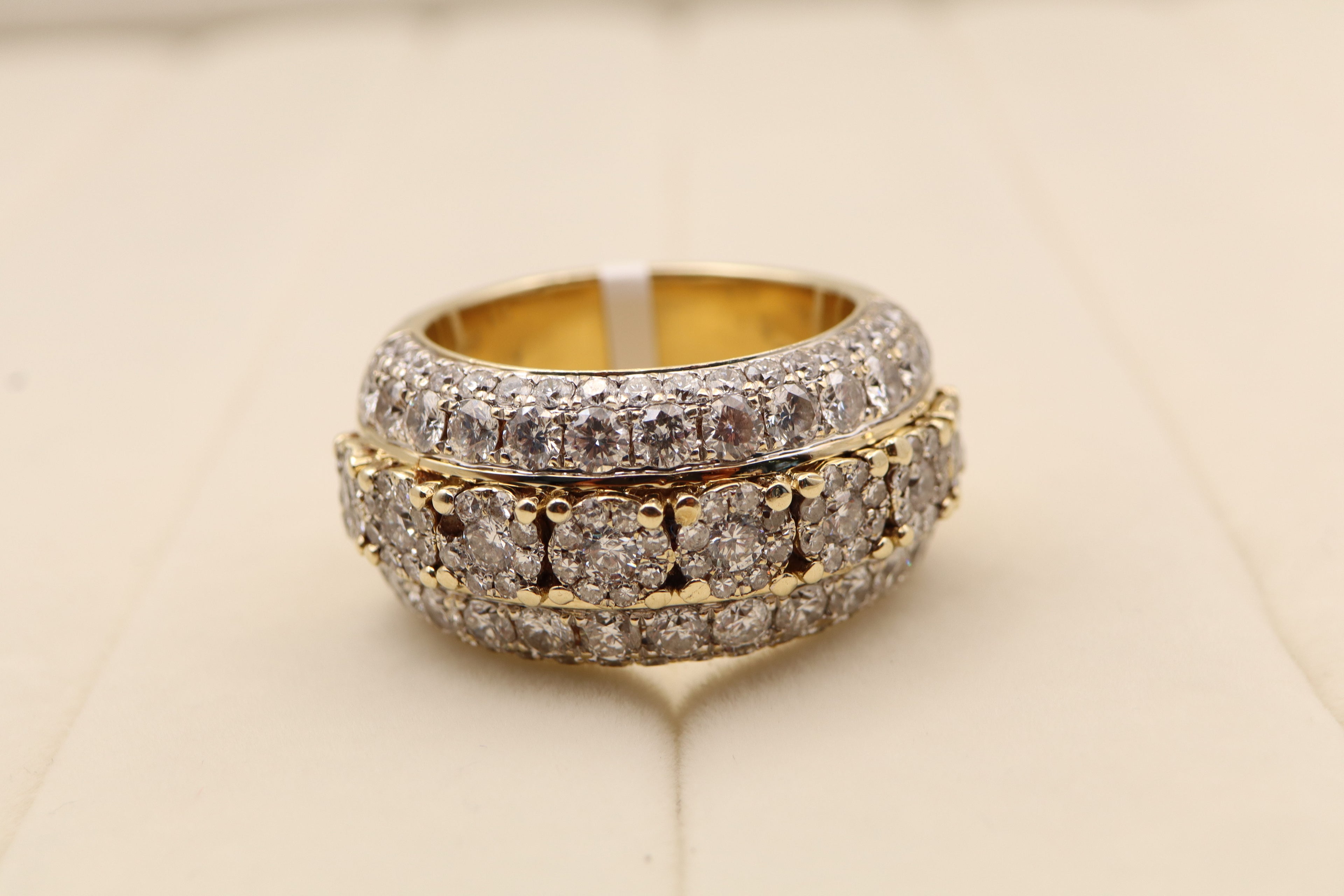 14k Yellow Gold Cluster Diamond Ring