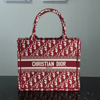 Christian Dior Small Book Tote Red Oblique Canvas