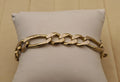 14k Yellow Gold Mens Figaro Link Bracelet