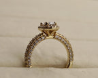 14k Yellow Gold Oval Diamond Halo Ring
