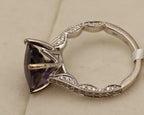 18k White Gold Oval Tanzanite and Diamond Ring