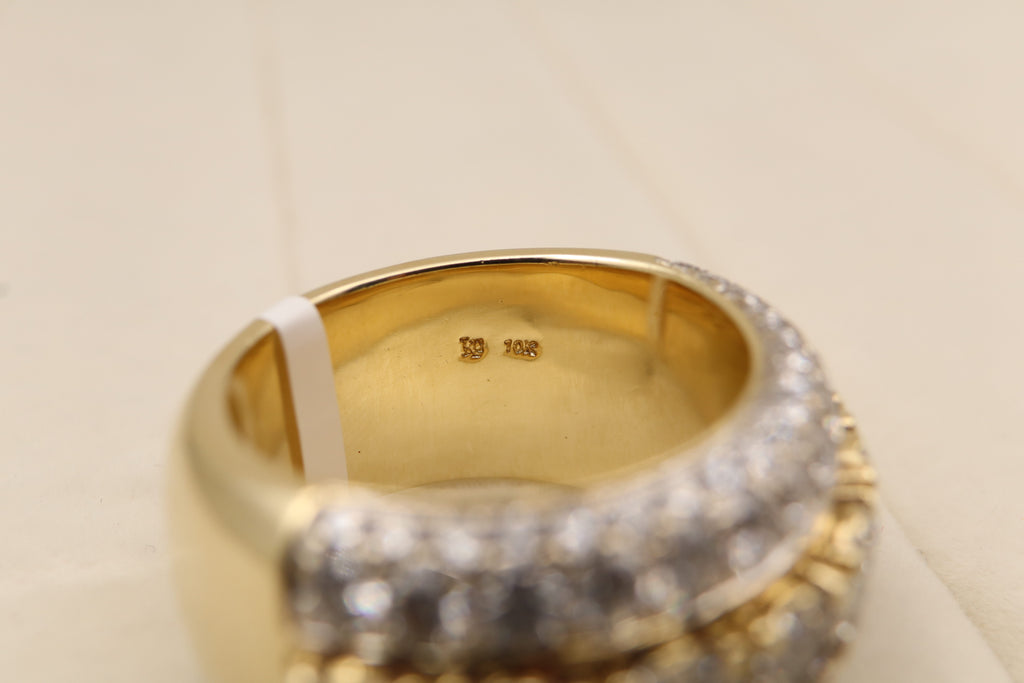 14k Yellow Gold Cluster Diamond Ring
