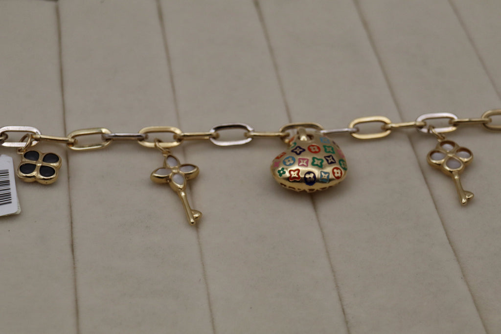 14k Yellow Gold Charm Bracelet