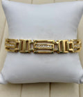 14k Yellow Gold Men's Diamond Link Bracelet