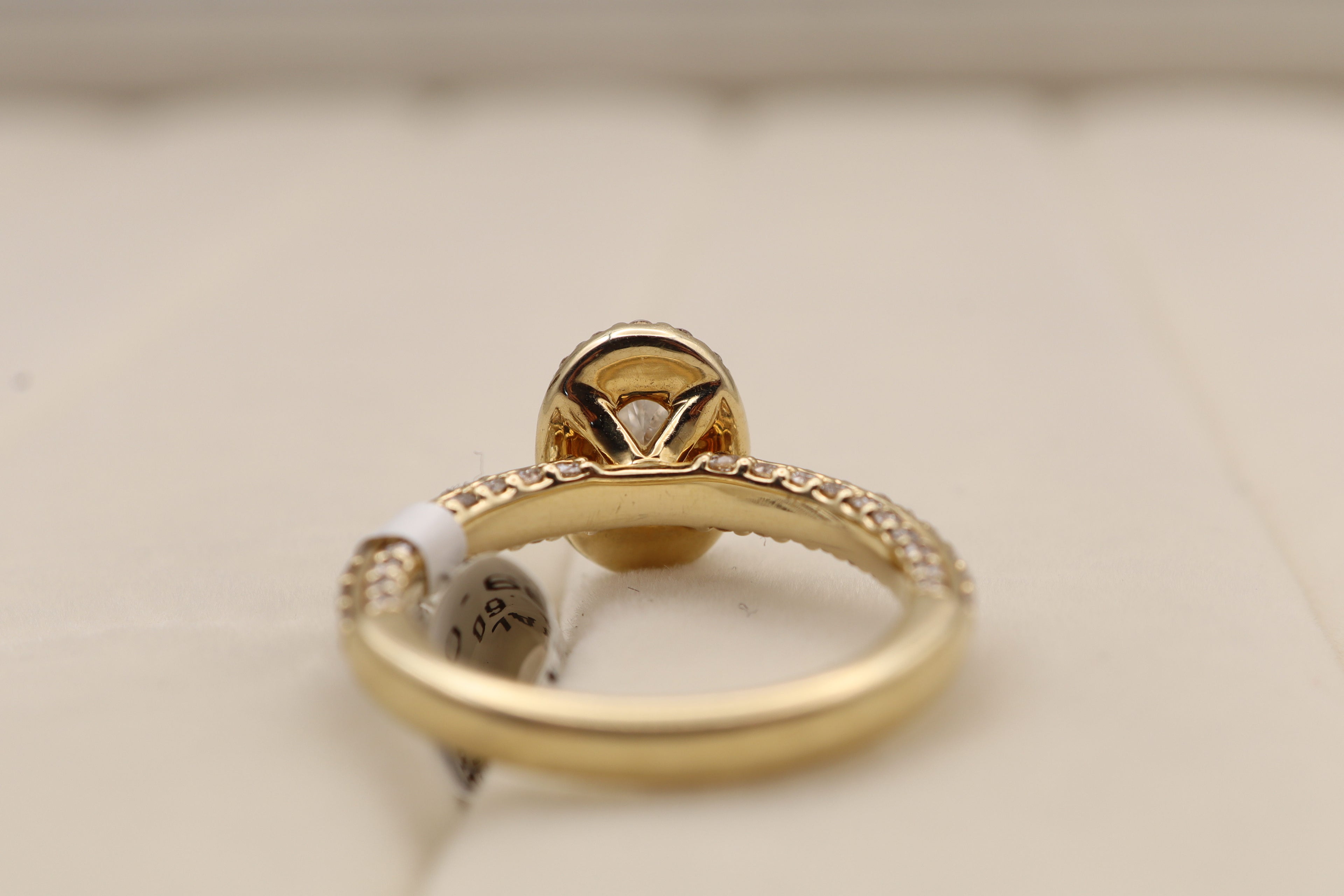 14k Yellow Gold Oval Diamond Halo Ring