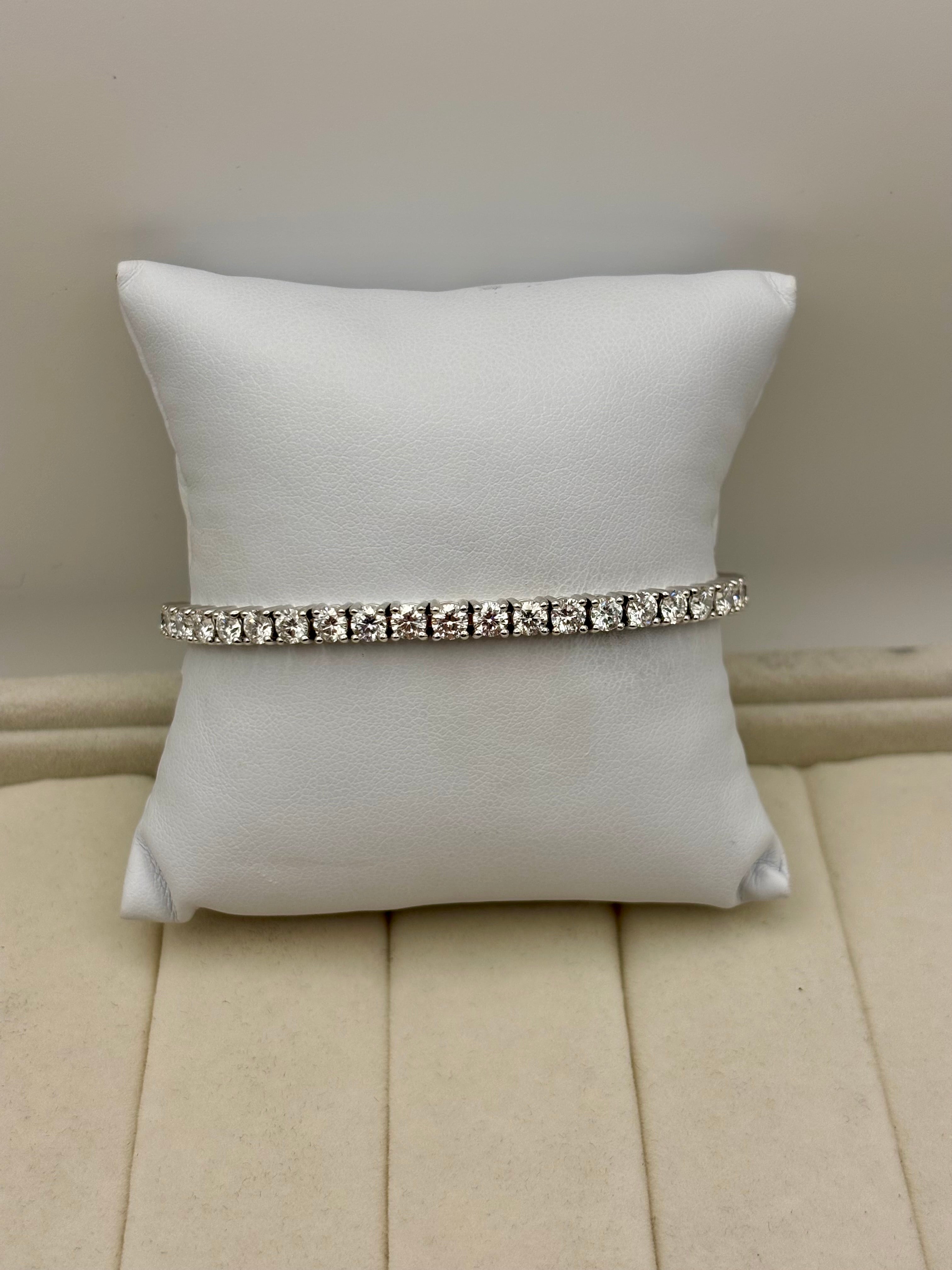 14k White Gold Lab Grown Diamond Tennis Bracelet