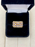 14K Yellow Gold Diamond Blue Stone Fancy Ring