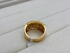 14K Yellow Gold Diamond Blue Stone Fancy Ring