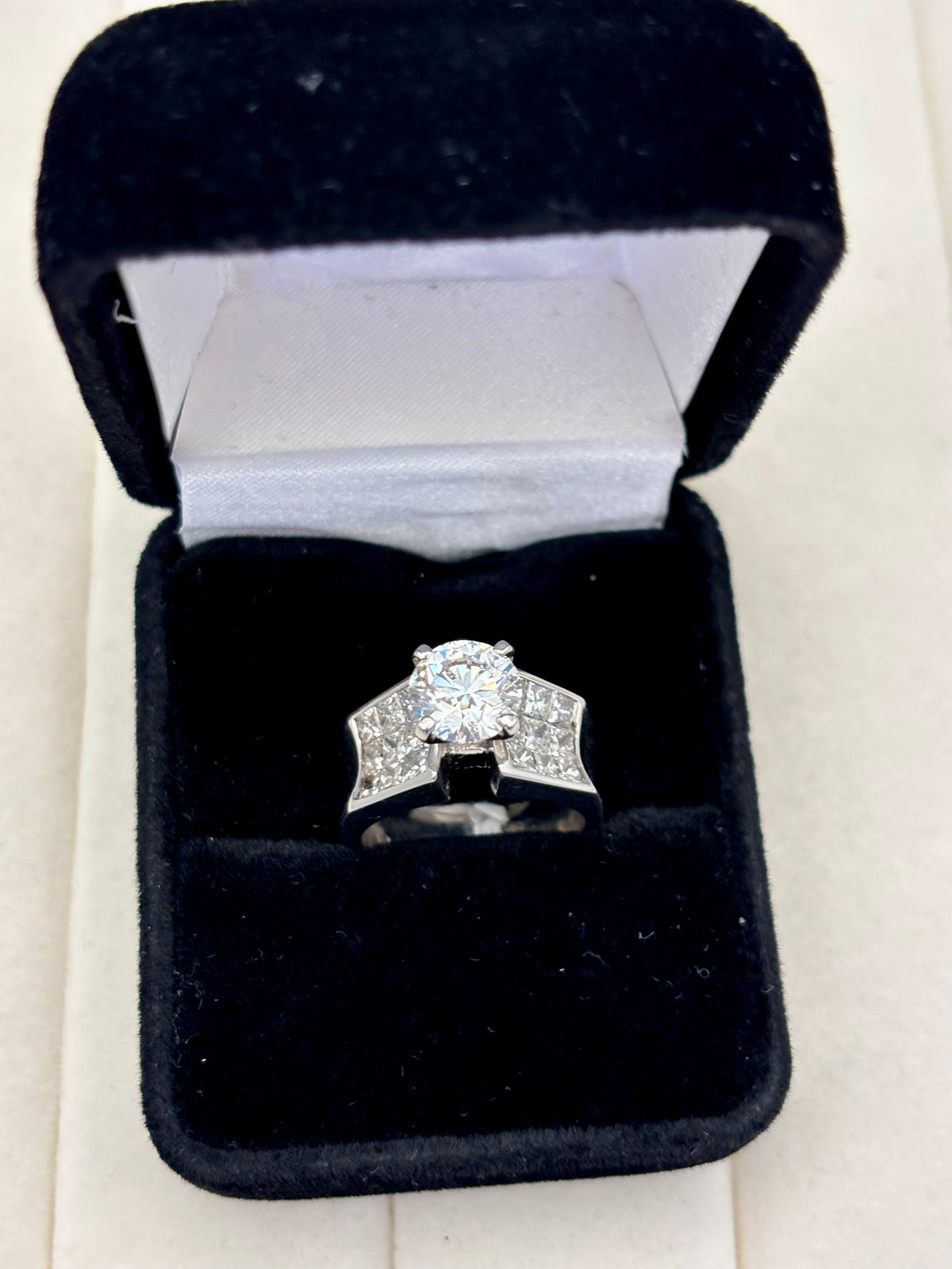 14k White Gold Lab Grown Diamond Cathedral Ring
