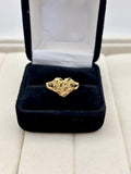10K Yellow Gold Heart Design Ring