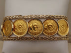 Chinese Gold Panda 24k Coin Link Bracelet in 14k Yellow Gold