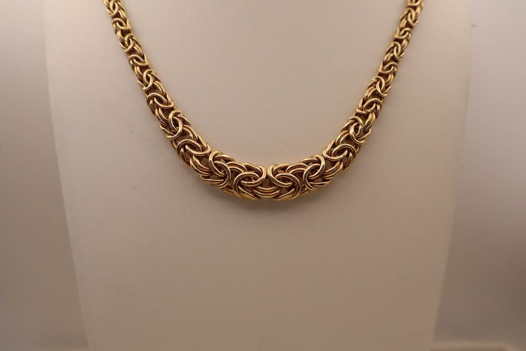 14k Yellow Gold Byzantine Chain
