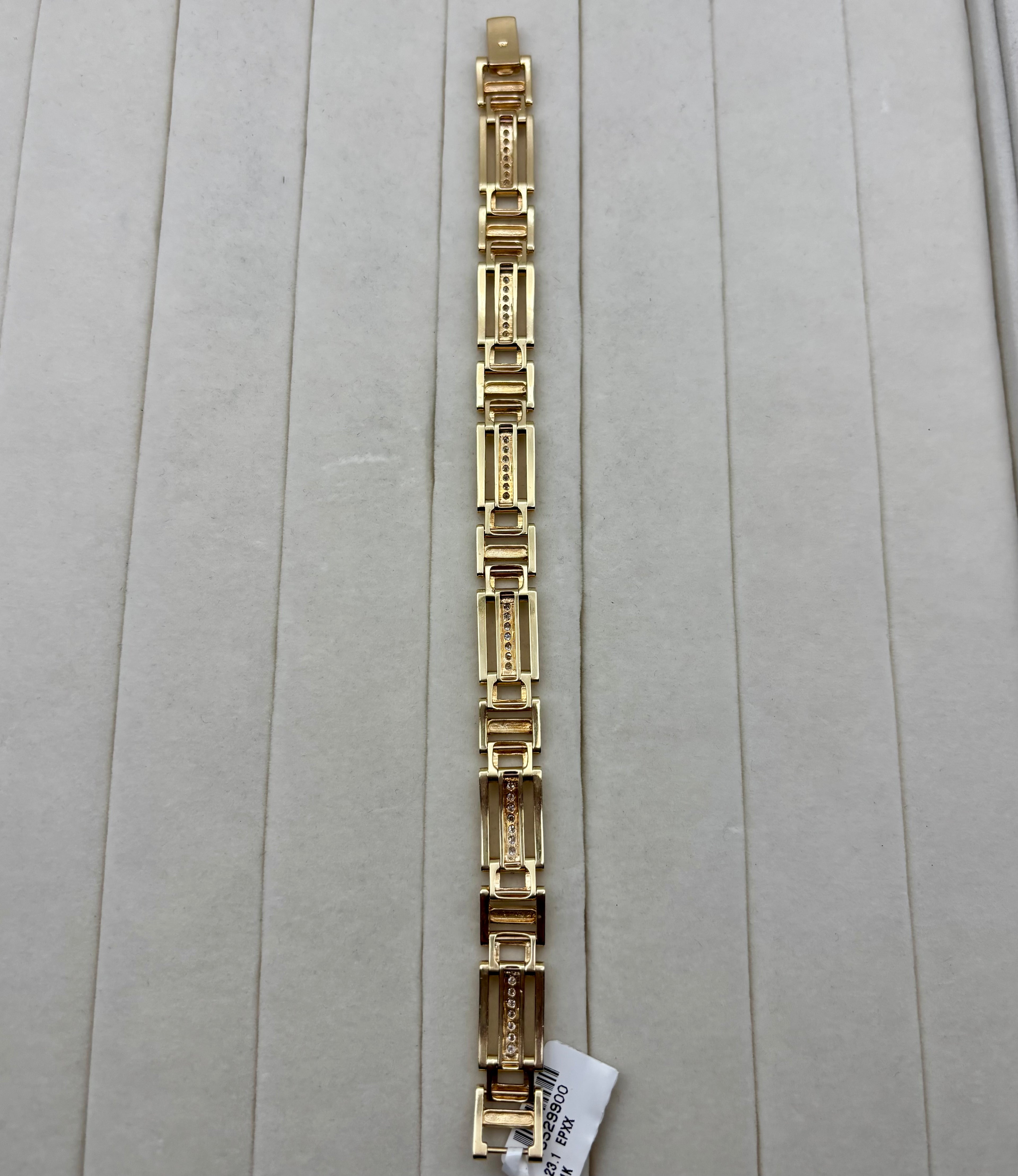 14k Yellow Gold Men's Diamond Link Bracelet