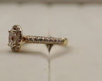 14k Yellow Gold Oval Diamond Halo Ring