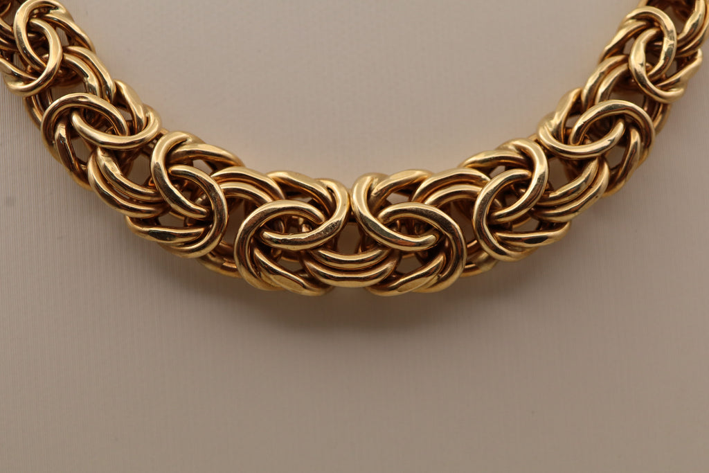 14k Yellow Gold Byzantine Chain