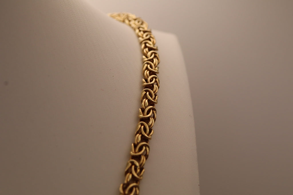 14k Yellow Gold Byzantine Chain