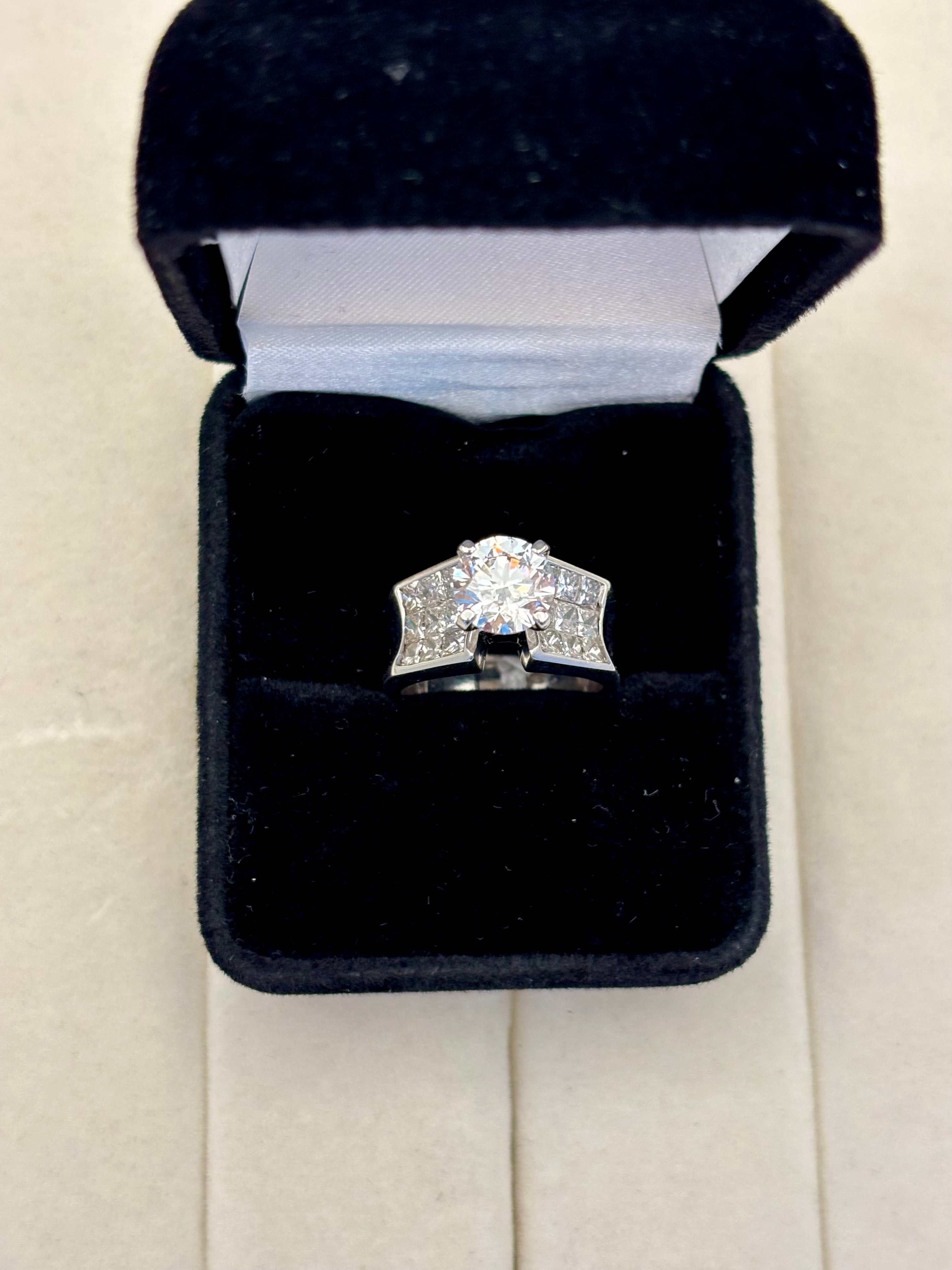 14k White Gold Lab Grown Diamond Cathedral Ring