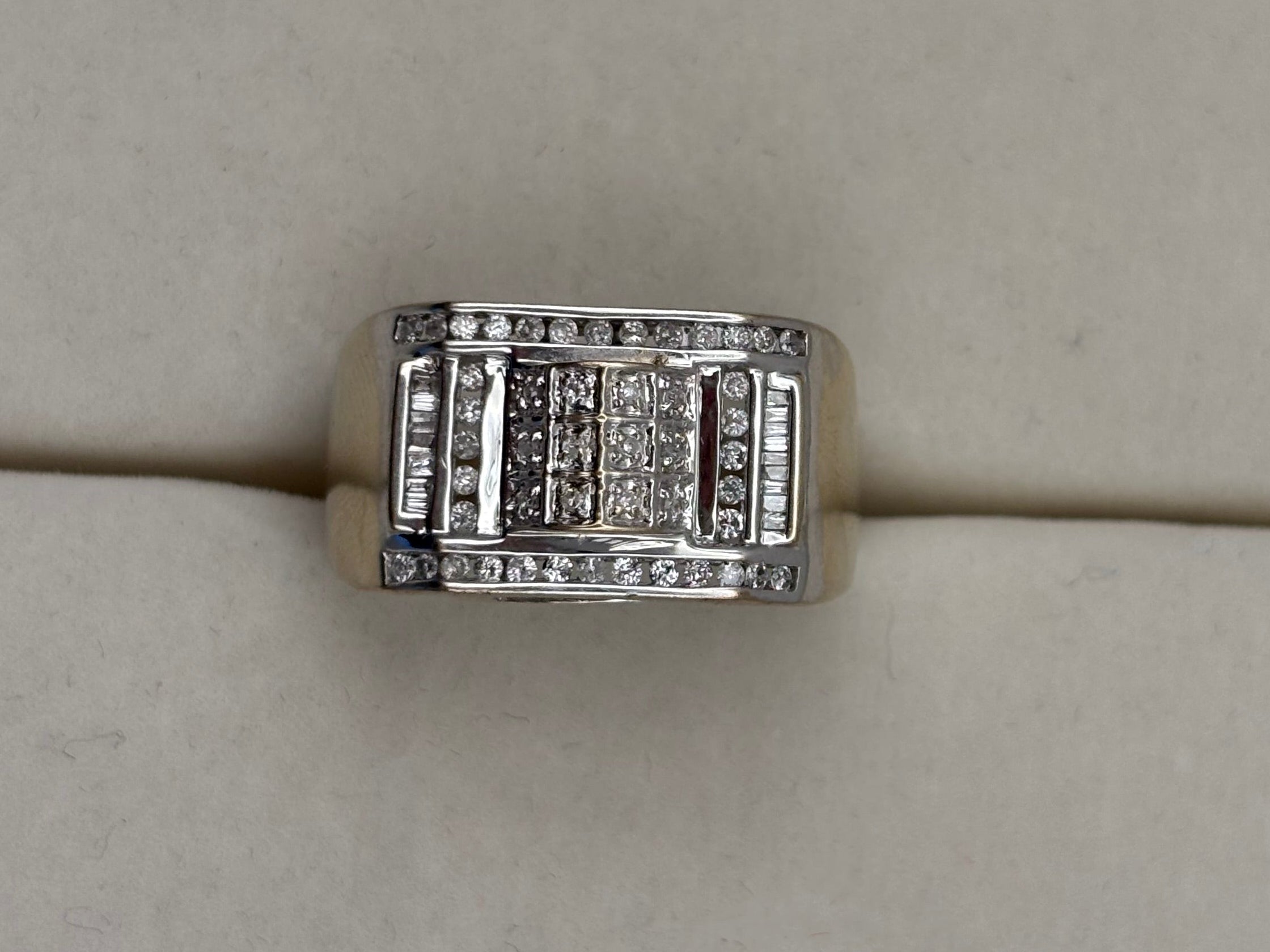 14K White Gold Diamond Statement Ring