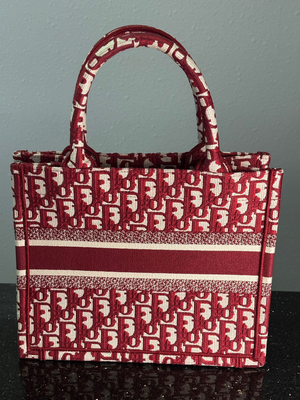 Christian Dior Small Book Tote Red Oblique Canvas