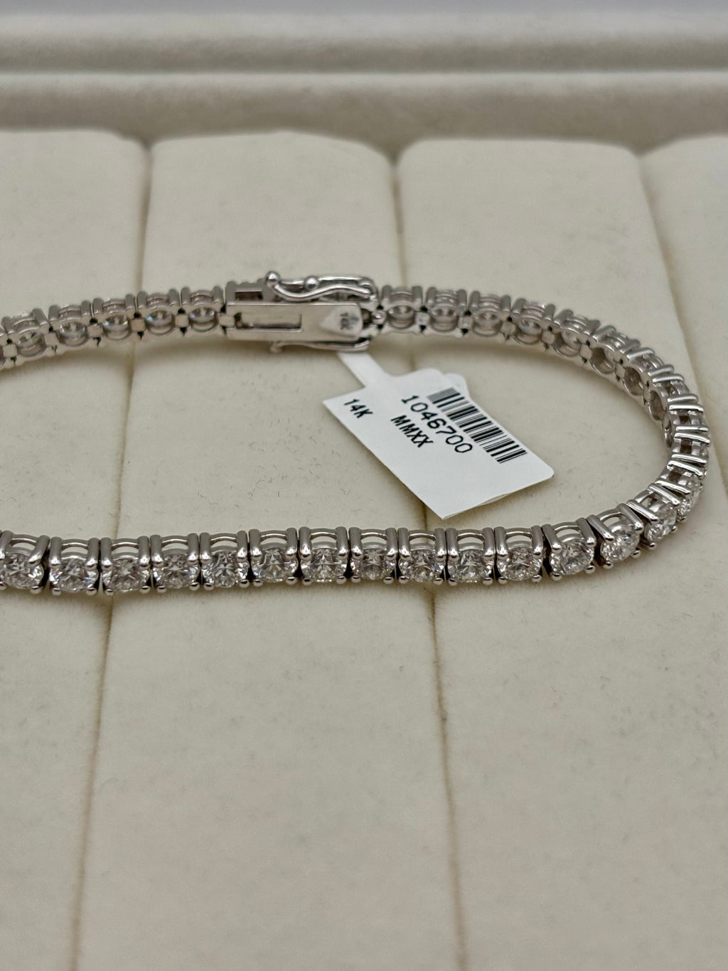 14k White Gold Lab Grown Diamond Tennis Bracelet