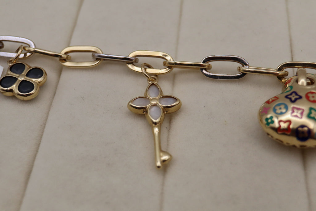 14k Yellow Gold Charm Bracelet