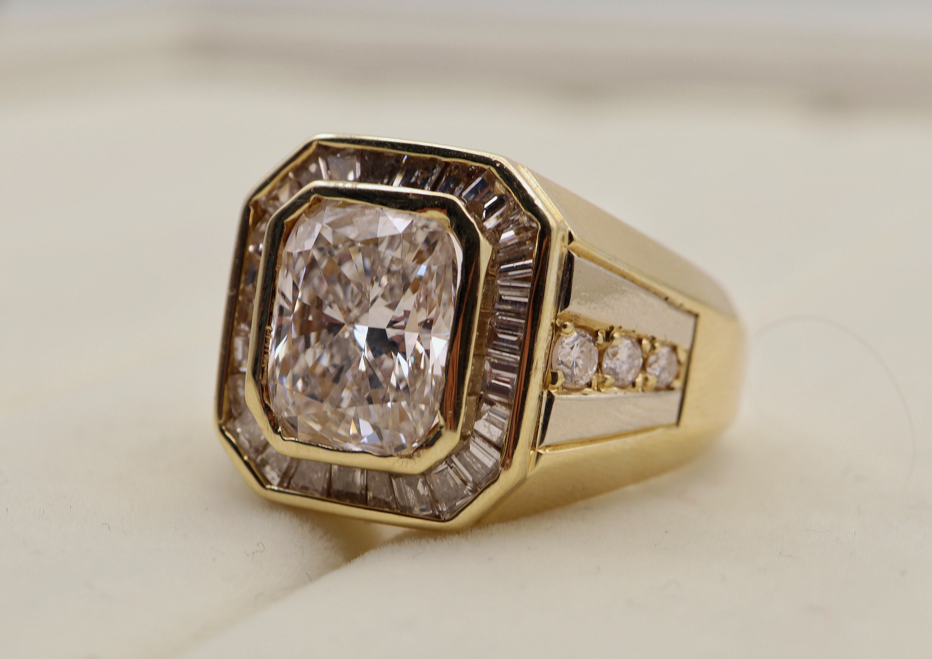 18k Yellow Gold Cushion Lab Diamond Halo Ring