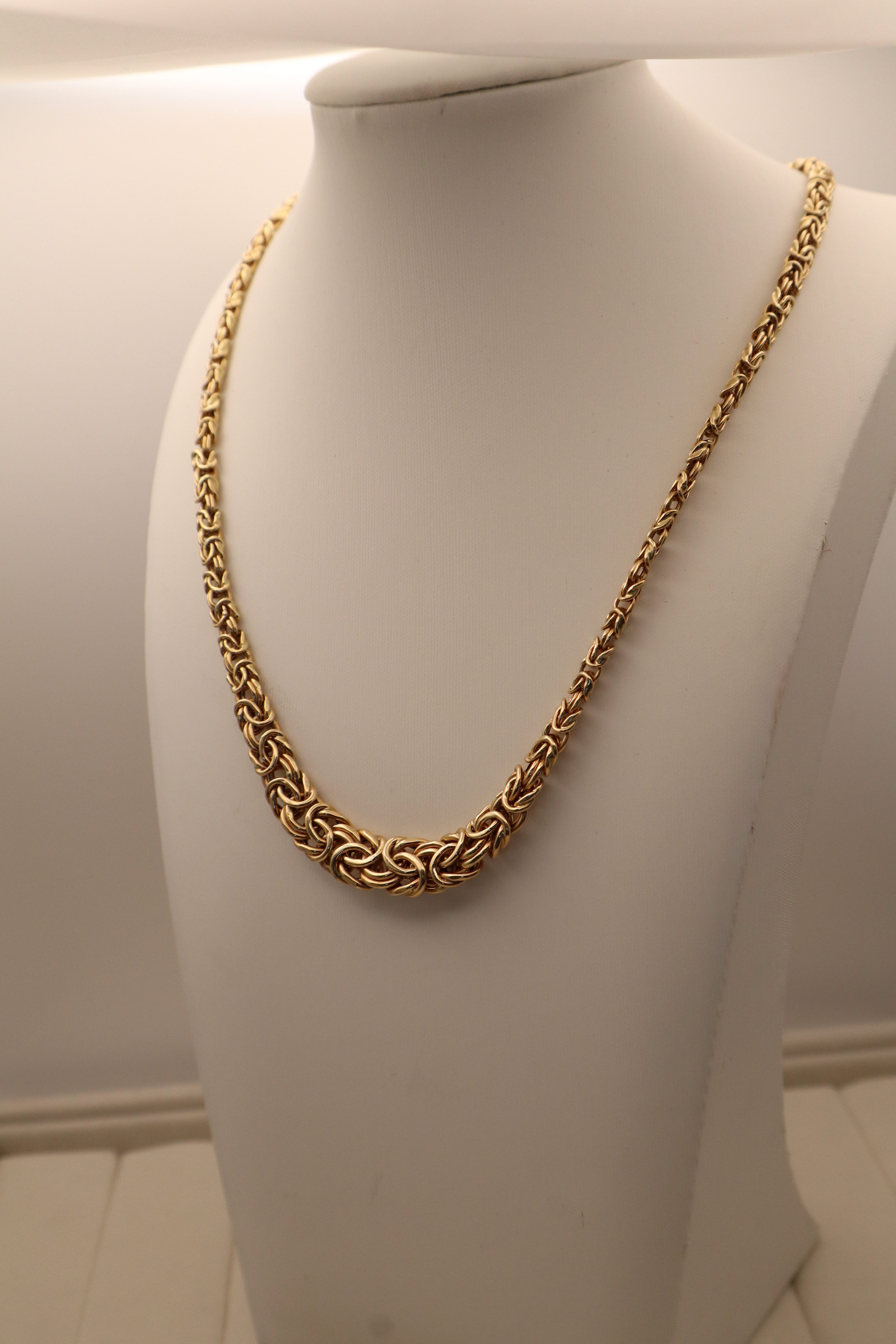 14k Yellow Gold Byzantine Chain