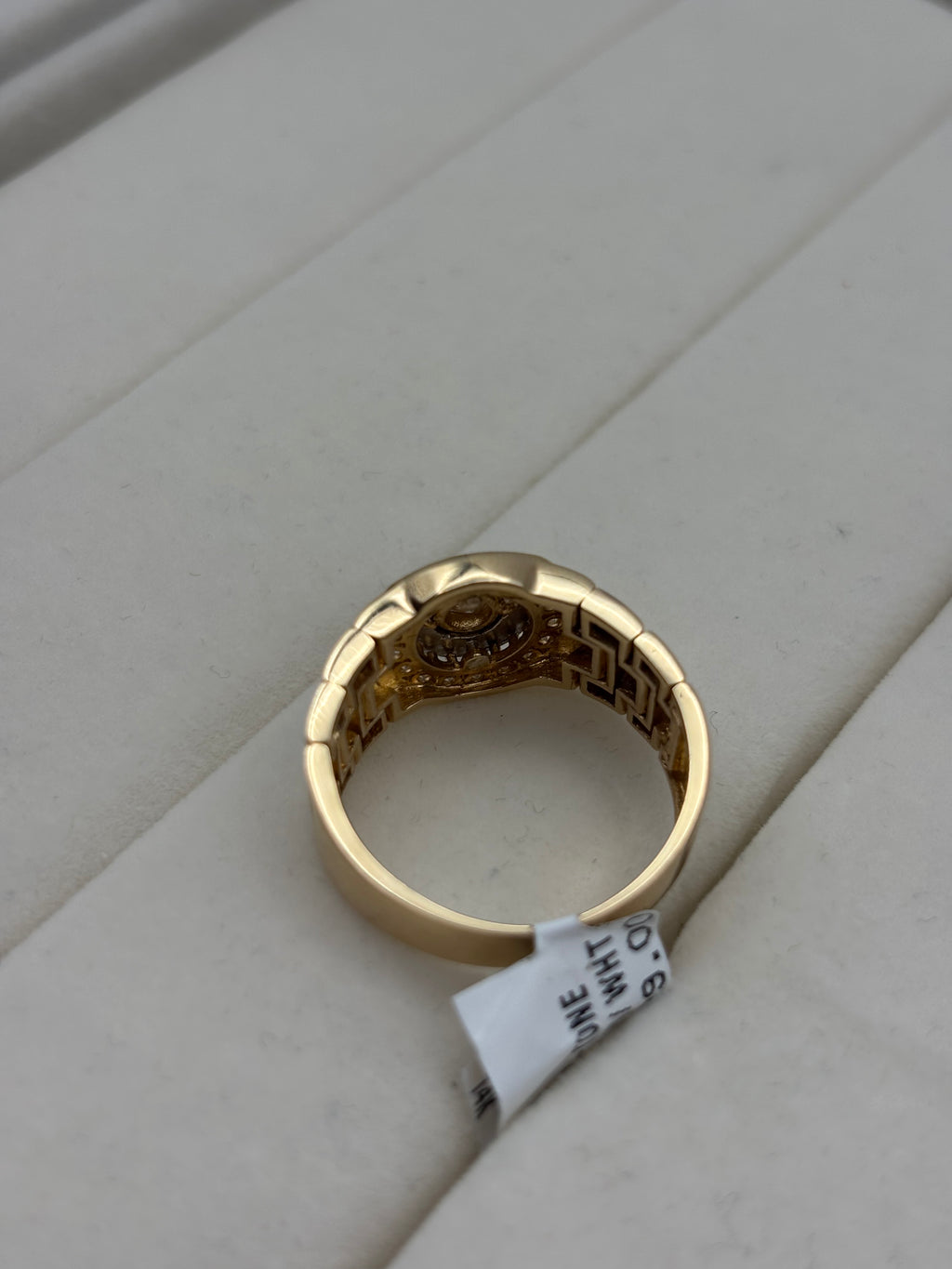 14K Two-Tone Gold Diamond Cluster Signet Ring