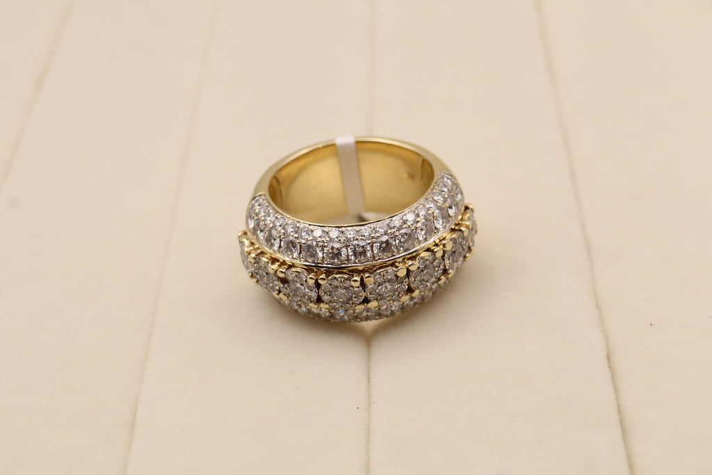 14k Yellow Gold Cluster Diamond Ring
