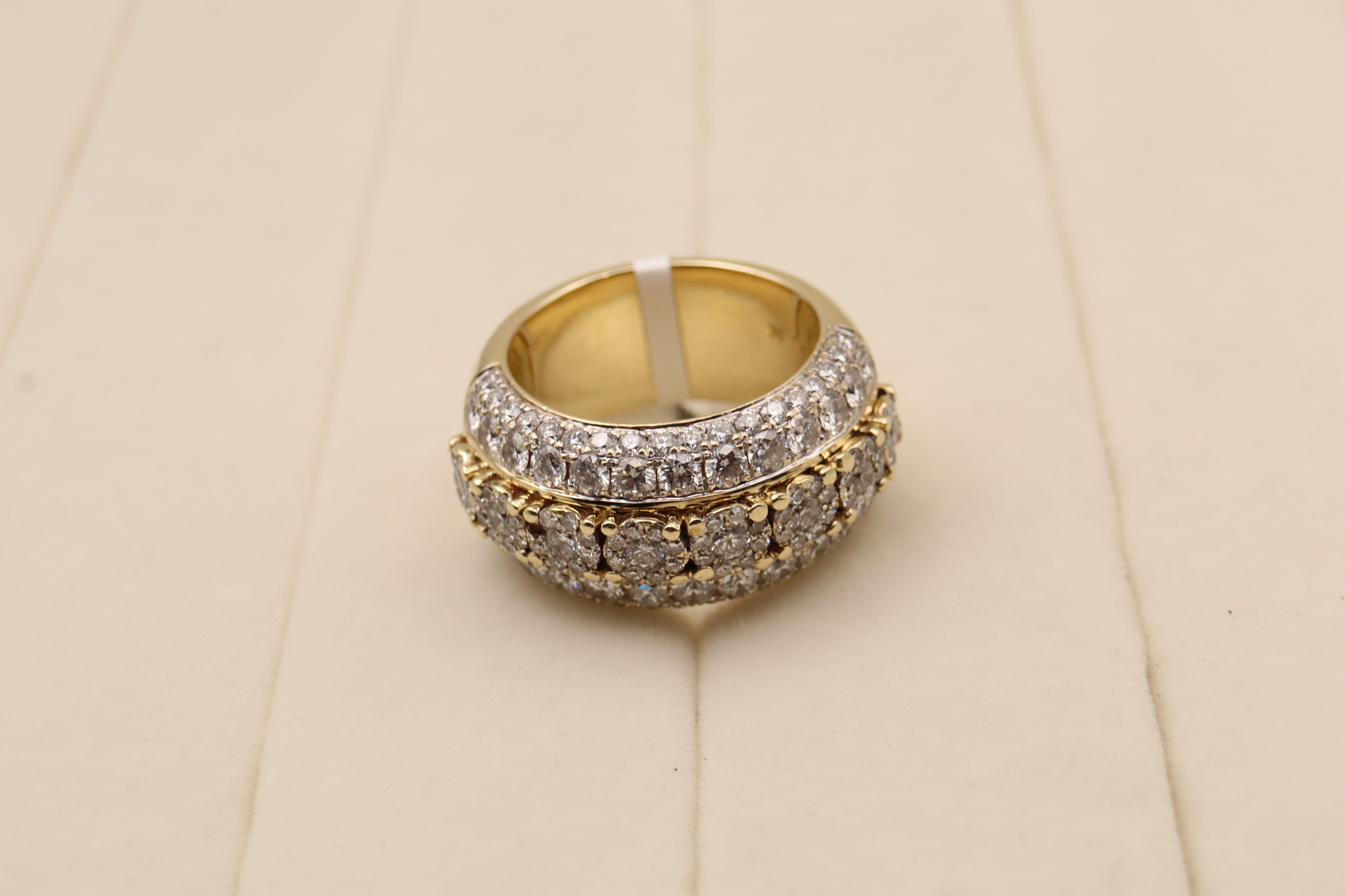14k Yellow Gold Cluster Diamond Ring