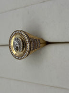 10K Gold Diamond Horse Medallion Ring