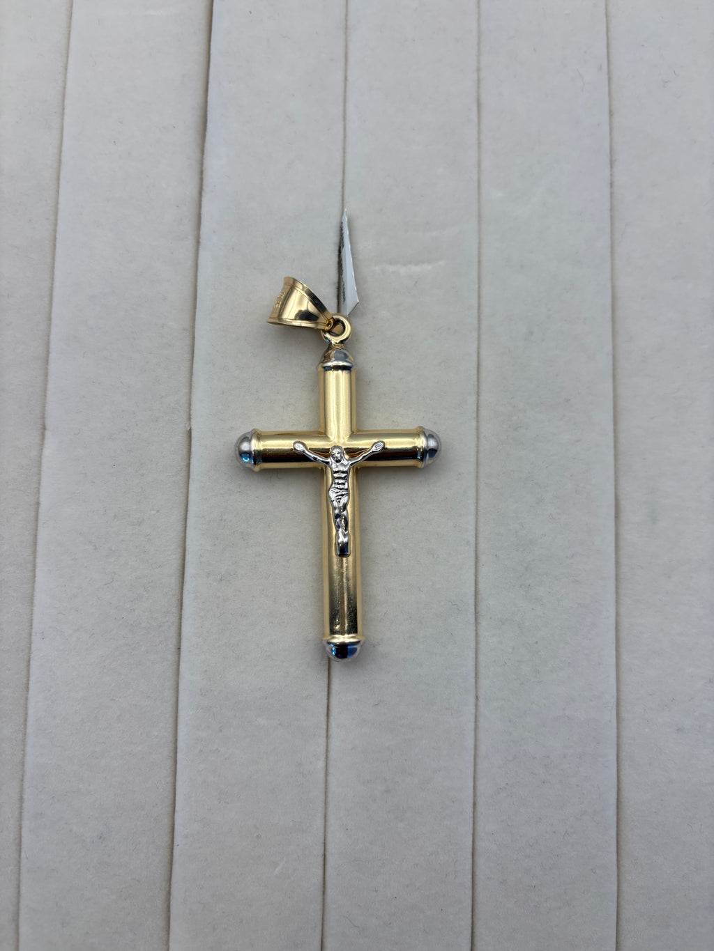 14K Two-Tone Gold Crucifix Cross Pendant