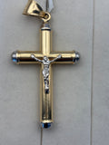 14K Two-Tone Gold Crucifix Cross Pendant