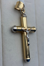 14K Two-Tone Gold Crucifix Cross Pendant