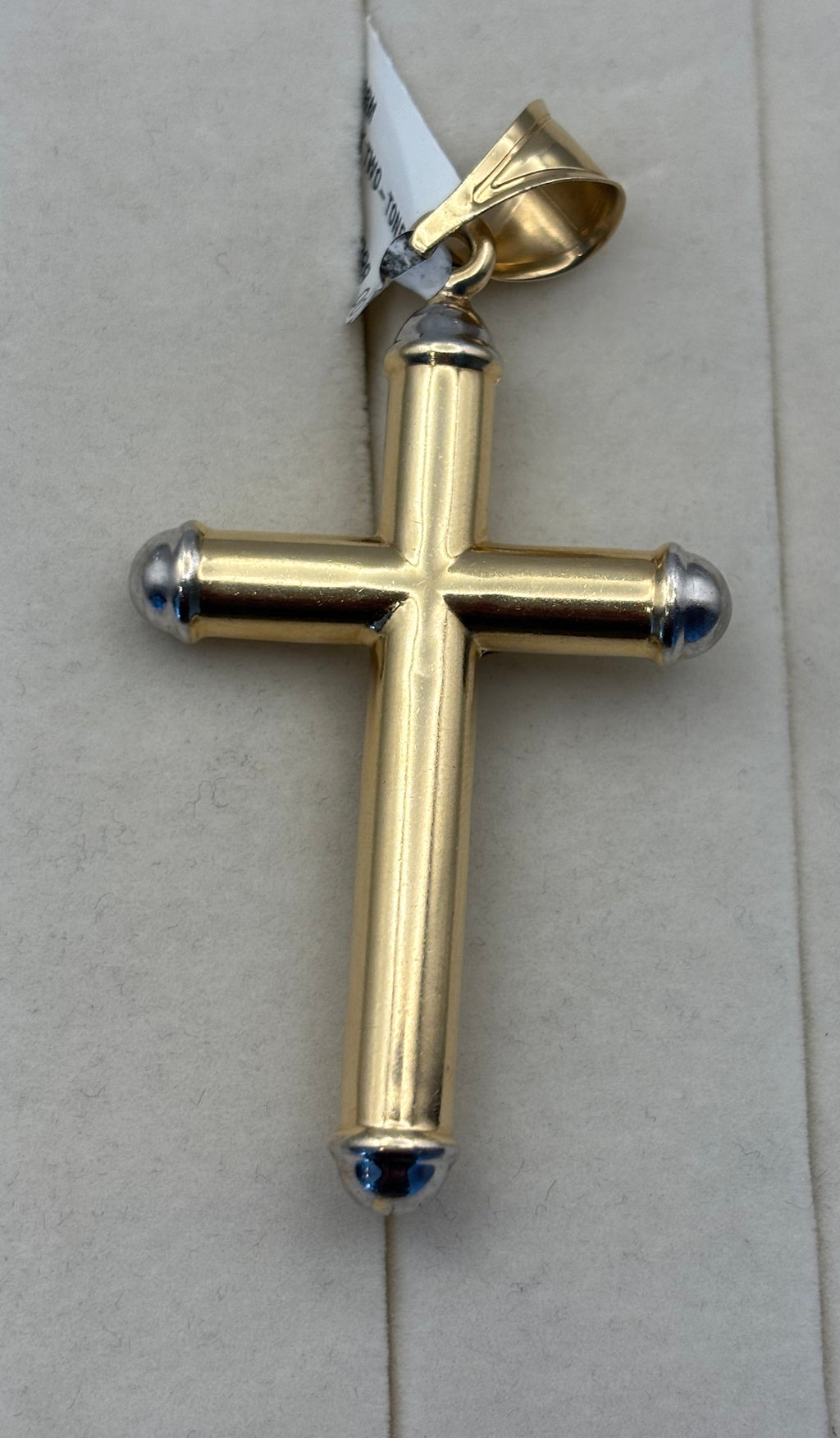 14K Two-Tone Gold Crucifix Cross Pendant