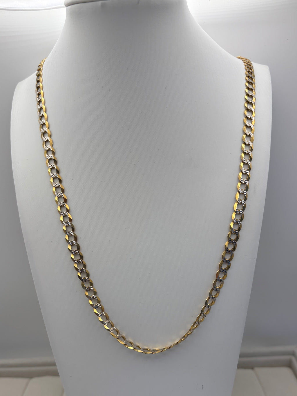 14K Two-Tone Gold Curb Link Necklace