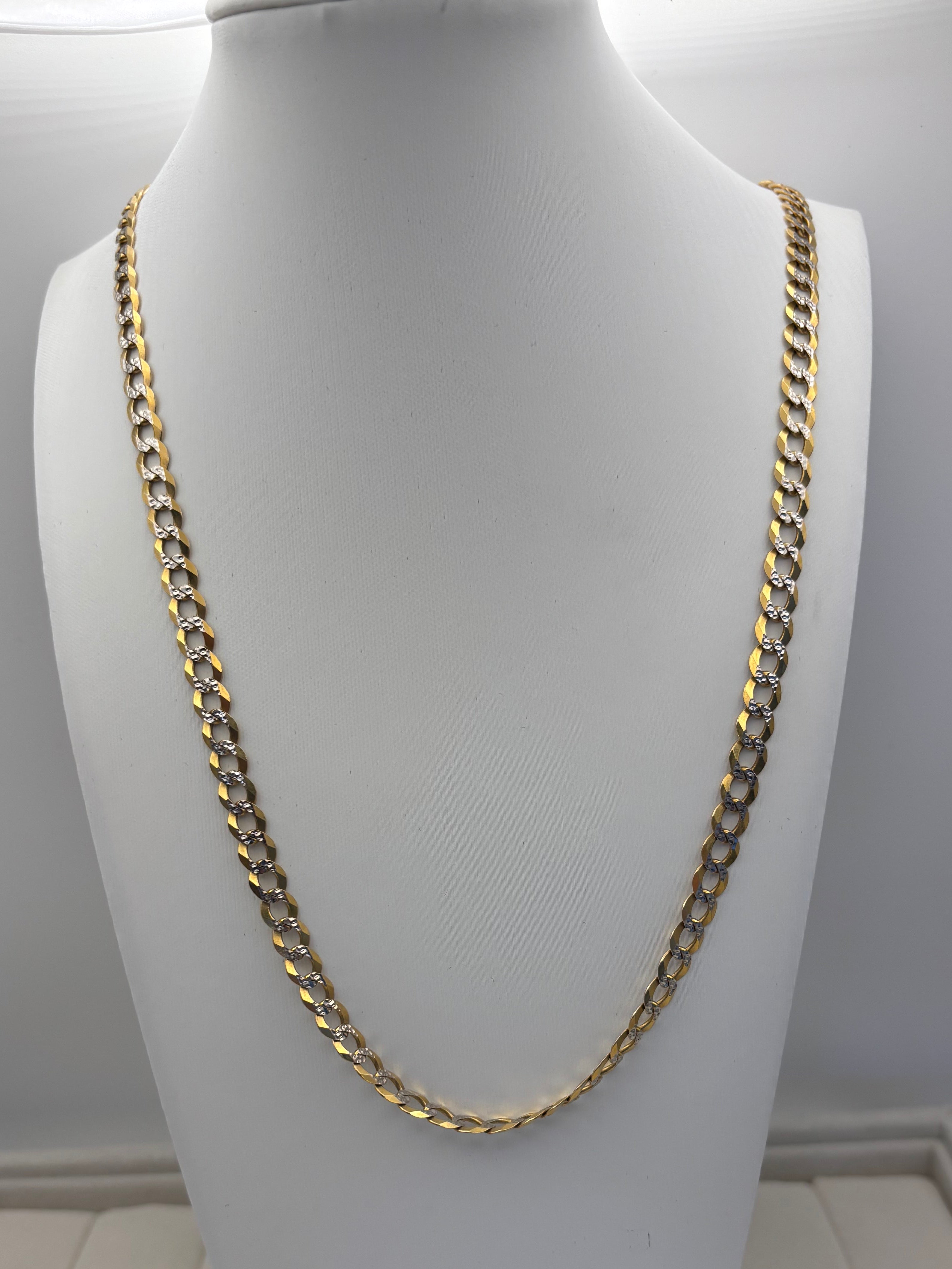 14K Two-Tone Gold Curb Link Necklace