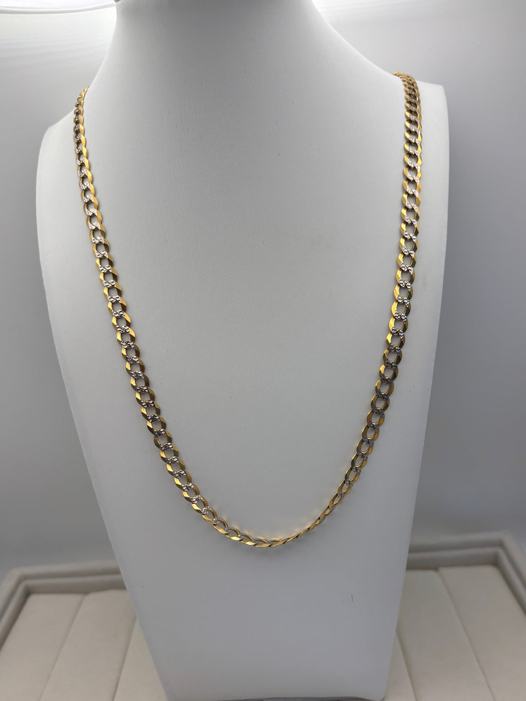 14K Two-Tone Gold Curb Link Necklace