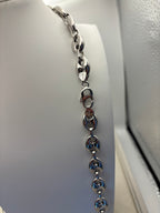 Large 925 Sterling Silver Puff Link Necklace