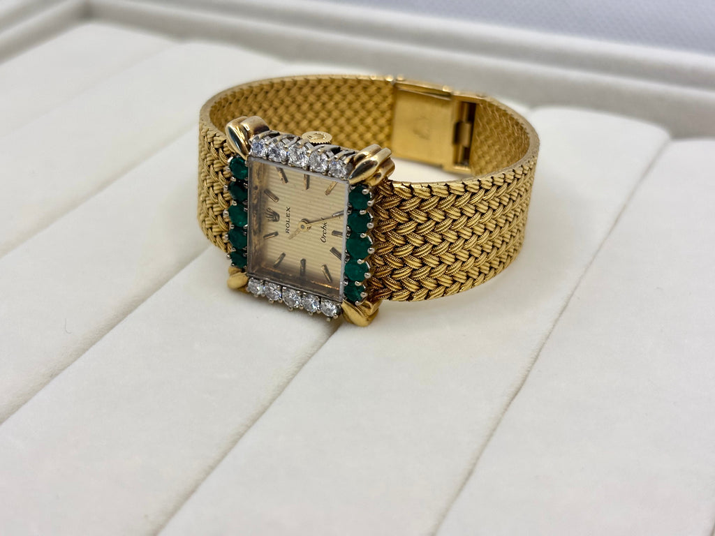 18K Rolex Orchid Watch with Emeralds and Diamonds | Empire Jewelry and Loan