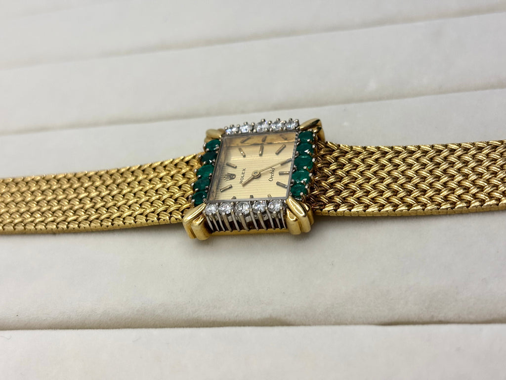 18K Rolex Orchid Watch with Emeralds and Diamonds | Empire Jewelry and Loan